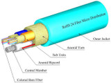 TLC Micro-Distribution Cable 24 Fiber Multimode 50/125um (OM3) ClearCurve Plenum Aqua - M50MD24CGNPA20A {Qty. 25, $4.75/ea.}