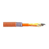 Premises Fiber Interlock Armored Cable, Single Unit Tight Buffer, Plenum Rated, Flexible, Heavy Duty Interlocking Aluminum Armor, 24-Fibers, OM3 TeraFlex Bend Resistant Laser Optimized 10G/300 Multimode Fiber, FR/PVC Aqua Jacket L4024NK1Q