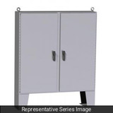 Hammond Manufacturing HN4FM727212 Type 4 Continuous Hinge Door Mild Steel Two Door Floormount Enclosure