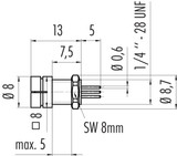 Binder 09-9749-20-03 Snap-In IP40 Male panel mount connector, Contacts: 3, unshielded, THT, IP40