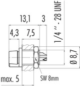 Binder 09-9766-30-04 Snap-In IP40 Female panel mount connector, Contacts: 4, unshielded, solder, IP40