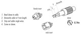 Binder 09-9764-00-04 Snap-In IP40 Female cable connector, Contacts: 4, 3.6 mm, unshielded, solder, IP40