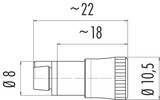 Binder 09-9748-70-03 Snap-In IP40 Female cable connector, Contacts: 3, 2.5-4.0 mm, unshielded, solder, IP40