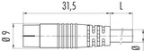 Binder 79-9001-12-03 Snap-In IP40 Male cable connector, Contacts: 3, unshielded, moulded on the cable, IP40, PVC, black, 3 x 0.25 mm², 2 m