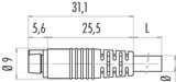 Binder 79-9002-15-03 Snap-In IP40 Female cable connector, Contacts: 3, unshielded, moulded on the cable, IP40, PVC, black, 3 x 0.25 mm², 5 m