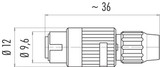 Binder 99-0971-100-02 Bayonet Male cable connector, Contacts: 2, 3.0-4.0 mm, unshielded, solder, IP40