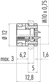 Binder 09-0998-00-05 Bayonet Female panel mount connector, Contacts: 5, unshielded, solder, IP40