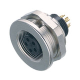 Binder 09-0412-00-04 M9 IP67 Female panel mount connector, Contacts: 4, unshielded, solder, IP67 | American Cable Assemblies