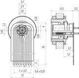 Binder 09-0428-65-08 M9 IP67 Female panel mount connector, Contacts: 8, unshielded, THT, IP67