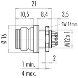 Binder 99-9108-00-03 Snap-In IP67 Female panel mount connector, Contacts: 3, unshielded, solder, IP67, VDE