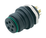 Binder 99-9128-00-08 Snap-In IP67 Female panel mount connector, Contacts: 8, unshielded, solder, IP67, VDE | American Cable Assemblies