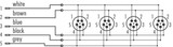 Binder 72-9140-000-04 Snap-In IP67 4-way distributor, Contacts: 5, unshielded, pluggable, IP67