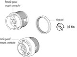 Binder 99-0655-00-14 Bayonet Male panel mount connector, Contacts: 14, unshielded, solder, IP40