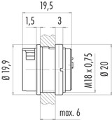 Binder 99-0612-00-04 Bayonet Female panel mount connector, Contacts: 4, unshielded, solder, IP40