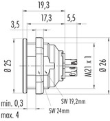 Binder 09-4816-15-05 Push-Pull Female panel mount connector, Contacts: 5, unshielded, solder, IP67