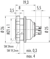 Binder 09-4828-80-07 Push-Pull Female panel mount connector, Contacts: 7, unshielded, solder, IP67, front fastened