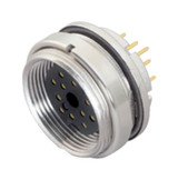 Binder 09-0132-90-12 M16 IP67 Female panel mount connector, Contacts: 12 (12-a), unshielded, THT, IP67, UL, front fastened | American Cable Assemblies