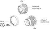 Binder 09-0132-90-12 M16 IP67 Female panel mount connector, Contacts: 12 (12-a), unshielded, THT, IP67, UL, front fastened