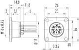 Binder 09-0128-782-07 M16 IP67 Female panel mount connector, Contacts: 7 (07-a), unshielded, single wires, IP67, UL
