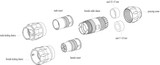 Binder 99-6517-000-12 Bayonet HEC Male cable connector, Contacts: 12, 7.0-13.0 mm, unshielded, crimping (Crimp contacts must be ordered separately), IP68/IP69K, UL, VDE