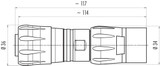 Binder 99-6502-100-08 Bayonet HEC Female cable connector, Contacts: 4+3+PE, 7.0-17.0 mm, unshielded, crimping (Crimp contacts must be ordered separately), IP68/IP69K, UL, VDE