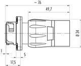 Binder 09-6519-100-12 Bayonet HEC Male panel mount connector, Contacts: 12, unshielded, crimping (Crimp contacts must be ordered separately), IP68/IP69K, UL, VDE