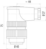 Binder 99-0709-72-05 RD30 Male angled connector, Contacts: 4+PE, 12.0-14.0 mm, unshielded, screw clamp, IP65, ESTI+, VDE