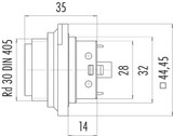 Binder 99-0739-00-24 RD30 Male panel mount connector, Contacts: 24, unshielded, solder, IP65