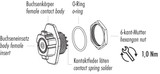 Binder 09-1724-000-12 ELC Female panel mount connector, Contacts: 12, unshielded, solder, IP54