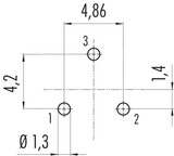 Binder 99-9107-490-03 Snap-In IP67 (miniature) Male panel mount connector, Contacts: 3, unshielded, THT, IP67