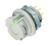 Binder 09-0774-490-08 Bayonet NCC Female panel mount connector, Contacts: 8, unshielded, THT, IP67 | American Cable Assemblies