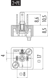 Binder 43-1905-000-03 Size C Male power connector, Contacts: 2+PE, unshielded, solder, IP40 without seal