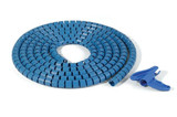 HellermannTyton 161-66200 Spiral Wraps, Sleeves, Tubing & Conduit Helawrap Metal-Content, HWPPMC21, .83" Dia, PP/SS, Blue, 82 ft/roll | American Cable Assemblies