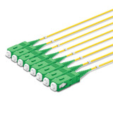 8 SC Simplex connectors, labelled, green