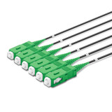 6 SC Simplex connectors, labelled, green