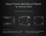 8U OPEN WALL MOUNT. ADJUSTABLE DEPTH FROM 18"-30". WITH M6 SCREWS & CAGE NUTS