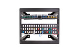 8U OPEN WALL MOUNT. ADJUSTABLE DEPTH FROM 18"-30". WITH M6 SCREWS & CAGE NUTS