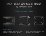 9U OPEN WALL MOUNT. ADJUSTABLE DEPTH FROM 18"-30". WITH M6 SCREWS & CAGE NUTS