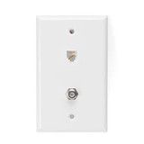 WALL JACK, 6P4C,  PUNCHDOWN-TYPE, WITH 1GHZ F COUPLER