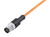 Binder 77-3429-0000-80004-0500 M12-A Male cable connector, Contacts: 4, unshielded, moulded on the cable, IP68, UL, PUR, orange, 4 x 0.34 mm², for welding applications, 5 m | American Cable Assemblies