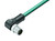 Binder 77-3527-0000-34708-0500 M12-A Male angled connector, Contacts: 8, shielded, moulded on the cable, IP67, Ethernet CAT5e, TPE, blue green, 4 x 2 x AWG 24, 5 m | American Cable Assemblies