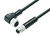 Binder 77-3434-3405-30004-0200 Connecting Cables Male cable connector - female cable connector, Contacts: 4, unshielded, moulded on the cable, IP67, UL, TPE, black, 4 x AWG 22, 2 m | American Cable Assemblies
