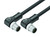 Binder 77-3527-3527-64708-0100 M12-A Connecting cable 2 male angled connector, Contacts: 8, shielded, moulded on the cable, IP67, Ethernet CAT5e, TPE, black, 4 x 2 x AWG 24, 1 m | American Cable Assemblies
