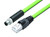 Binder 77-9753-5429-50704-0060 M8-D Connecting cable female cable connector - RJ45 connector, Contacts: 4, shielded, moulded on the cable, IP67, Profinet/Ethernet CAT5e, PUR, green, 4 x AWG 22, 0.6 m | American Cable Assemblies