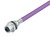 Binder 70-4434-247-04 M12-B Female panel mount connector, Contacts: 2, shielded, with cable assembled, IP68, PG 9, Profibus, PUR, violet, 1 x 2 x 0.25 mm², front fastened, 0.5 m | American Cable Assemblies