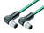 Binder 77-4527-4527-34704-0060 M12-D Connecting cable 2 male angled connector, Contacts: 4, shielded, moulded on the cable, IP67, Ethernet CAT5e, TPE, blue green, 2 x 2 x AWG 24, 0.6 m | American Cable Assemblies