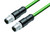 Binder 77-4529-4529-50704-1000 M12-D Connecting cable 2 male cable connectors, Contacts: 4, shielded, moulded on the cable, IP67, UL, Profinet/Ethernet CAT5e, PUR, green, 4 x AWG 22, 10 m | American Cable Assemblies