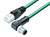 Binder 77-9753-4527-34704-0500 M12-D Connecting cable male angled connector - RJ45 connector, Contacts: 4, shielded, moulded on the cable, IP67, Ethernet CAT5e, TPE, blue green, 2 x 2 x AWG 24, 5 m | American Cable Assemblies