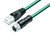Binder 77-9753-4530-34704-0200 M12-D Connecting cable female cable connector - RJ45 connector, Contacts: 4, shielded, moulded on the cable, IP67, Ethernet CAT5e, TPE, blue green, 2 x 2 x AWG 24, 2 m | American Cable Assemblies