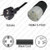 Schuko CEE7/7 Male Plug to NEMA 5-20 Connector 0.3 meters / 1 foot 16A/125V H05VV-F3G1.5 Black - Pigtail Plug Adapter